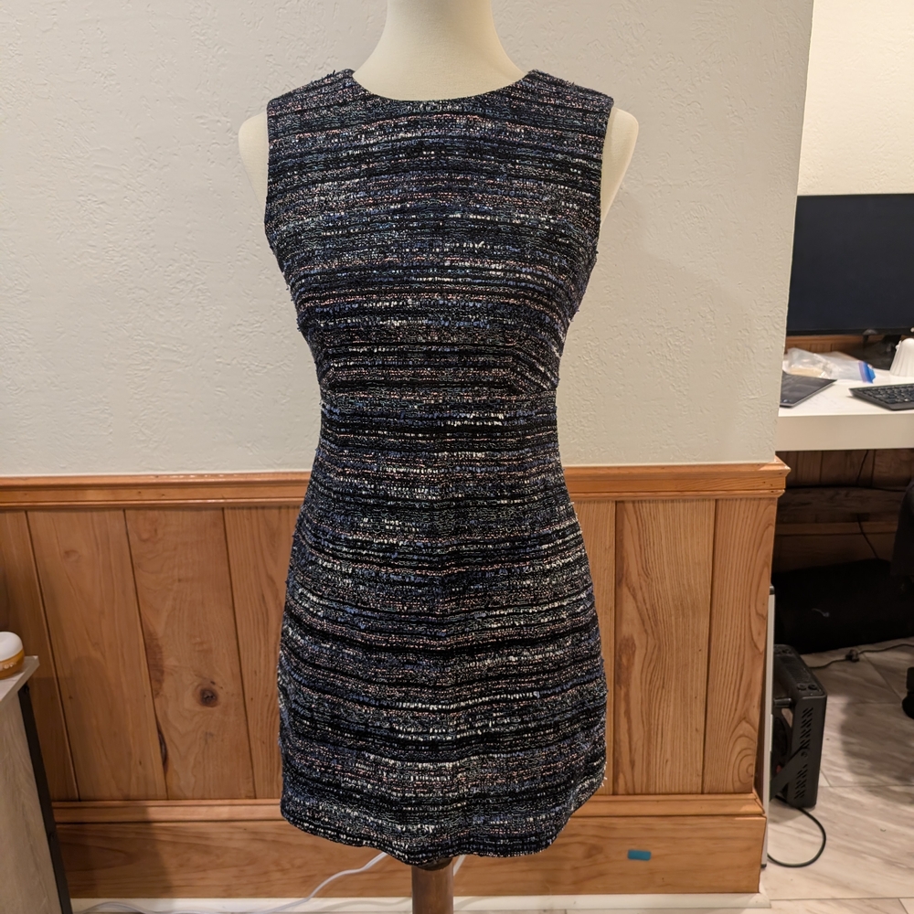 Diane Von Furstenberg Black and Gray Mini Dress